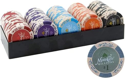 100PCS Poker Games Chips, 14 Gram Clay Texas Holdem Casino Laser Chips Club Poker Chips, Learning Counters Disks, Casino Chips & Gambling Cards in Kuwait
