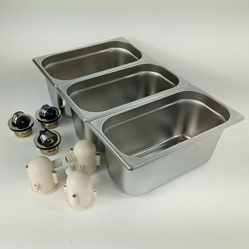 3-Compartment DropIn Stainless Steel Concession Sink, Thick 22-Gauge 18/8 | NSF Certified – Includes 3 Bar Drains & Free Drain Traps – Portable Hand-Washing Station for Food Trucks & Trailers in Saudi Arabia