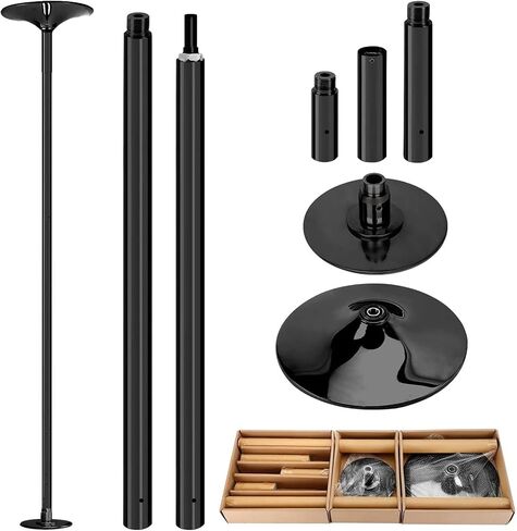 Professional Stripper Pole - Portable Stripper Pole, Adjustable Height 7.33-9"Dance Poles, 45mm Spinnings & Static Dancing Poles, for Beginners & Professionals, Home, Club, Gym, Party, Pub(Gold) in Kuwait