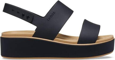حذاء نسائي من Crocs Brooklyn Cork بكعب منخفض، أسود/كاجو، 5 in Kuwait