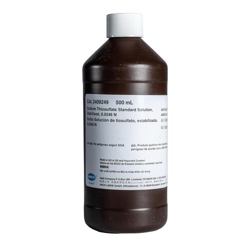 Hach Sodium Thiosulfate Standard Solution, Stabilized, 0.0246 N, 500 mL, 2409249 in Kuwait