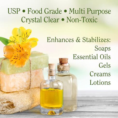 4-Pack Propylene Glycol, 100% Pure, Odorless, Colorless, USP Food Grade, Non-Toxic, Use for Soaps, Massage Oils, Lotions, Moisturizers, Shampoo, Cosmetics, Foods and More, Made in USA (4 Pack 128 oz) in Kuwait