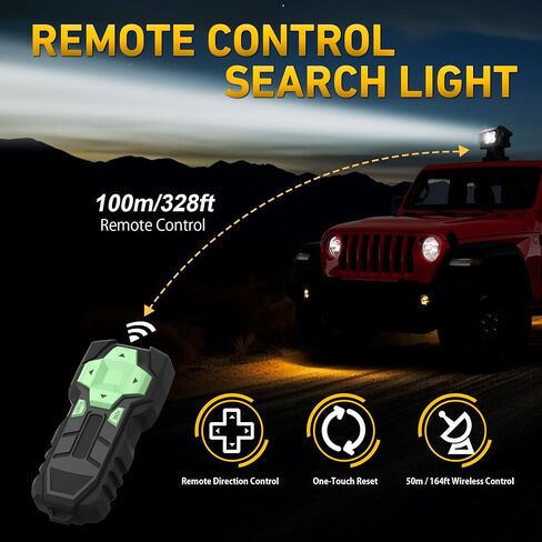 كشاف ضوئي مغناطيسي للشاحنة، 7500LM 360 درجة ضوء بحث دوار، IP67 مقاوم للماء 12 فولت/24 فولت شعاع بقعة للطرق الوعرة للشاحنة والقوارب وATV وUTV والصيد والبحرية in Kuwait