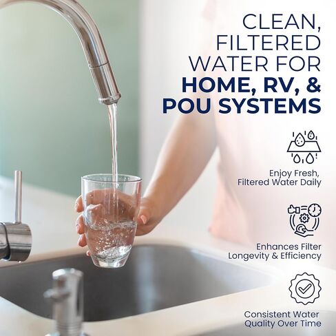 IPW Industries, Inc. - علبة فلتر Water Pur Style المتوافقة مع شركة (CCI-10CLW12) ومرشحات كتلة الكربون (CCI-10-Ca) - منافذ NPT مقاس 1/2 بوصة لتنقية المياه in Kuwait