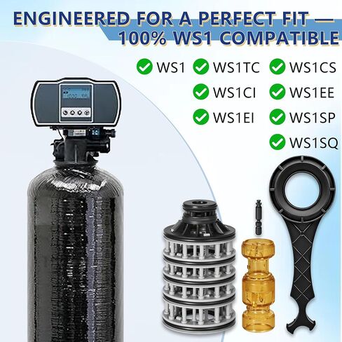 New Upgraded WS1 Interior Parts Kit compatible with Clack, Include Downflow Piston V3011, Brine Regenerant Piston V3174, Spacer Stack V3005 (black, WS1-bs) in Kuwait