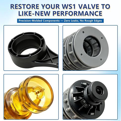 New Upgraded WS1 Interior Parts Kit compatible with Clack, Include Downflow Piston V3011, Brine Regenerant Piston V3174, Spacer Stack V3005 (black, WS1-bs) in Kuwait