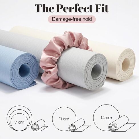 Molain Yoga Mat Scrunchie، حامل حصيرة مرن أنيق للحصائر القياسية ملحق اليوغا اللطيف (وردي) in Kuwait