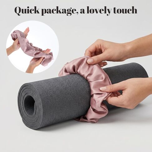 Molain Yoga Mat Scrunchie، حامل حصيرة مرن أنيق للحصائر القياسية ملحق اليوغا اللطيف (وردي) in Kuwait