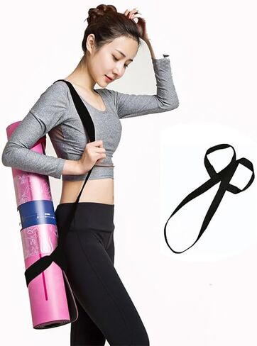Yoga Mat Straps for Carrying, Adjustable Durable Yoga Mat Sling Organizer, Carrying Large Mats, Black (Mat Not Included) in Kuwait