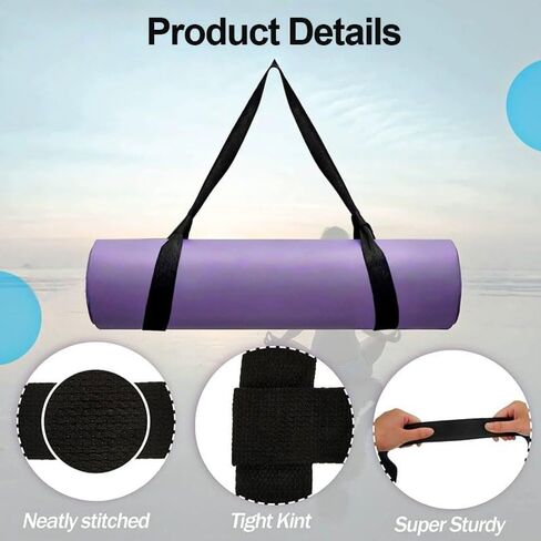 Yoga Mat Straps for Carrying, Adjustable Durable Yoga Mat Sling Organizer, Carrying Large Mats, Black (Mat Not Included) in Kuwait
