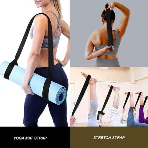 Yoga Mat Straps for Carrying, Adjustable Durable Yoga Mat Sling Organizer, Carrying Large Mats, Black (Mat Not Included) in Kuwait