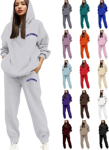 Sweatsuits النساء 2 قطعة الزي هوديس البلوز رياضية Sweatpant بدلة رياضية الخريف الشتاء صالة Jogger السفر الزي in Kuwait