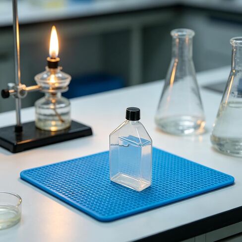 Operitacx Lab Glassware Bottle - Transparent Reusable Cell Culture Flask for Teaching Labs and Bioscience Research - Stoppered Top for Tight Seal 200ml/6.76oz in Kuwait