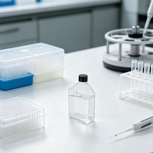 Operitacx Lab Glassware Bottle - Transparent Reusable Cell Culture Flask for Teaching Labs and Bioscience Research - Stoppered Top for Tight Seal 200ml/6.76oz in Kuwait