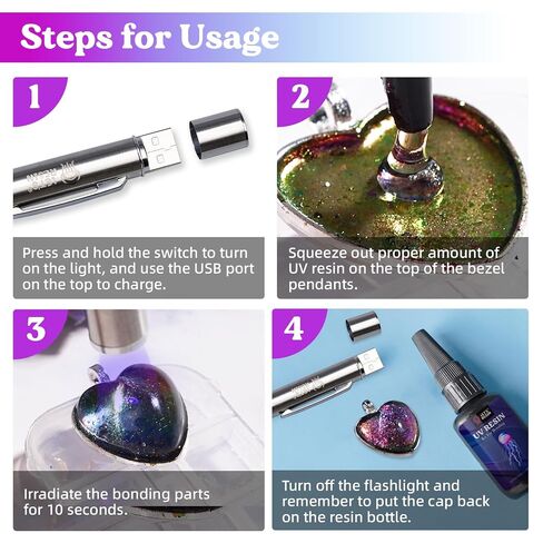 Bundle Set of UV Resin Kit with UV Flashlight & 300g Low Viscosity Crystal Clear Thin UV Resin Kit in Kuwait