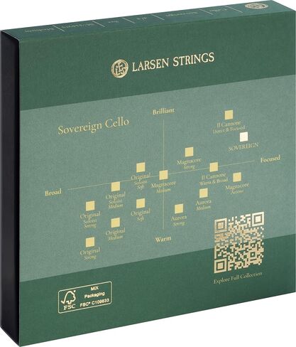 أوتار التشيلو السيادية من لارسن - مجموعة احترافية - أوتار تشيلو متوسطة التوتر للطاقة والإسقاط والتحكم الكامل in Kuwait