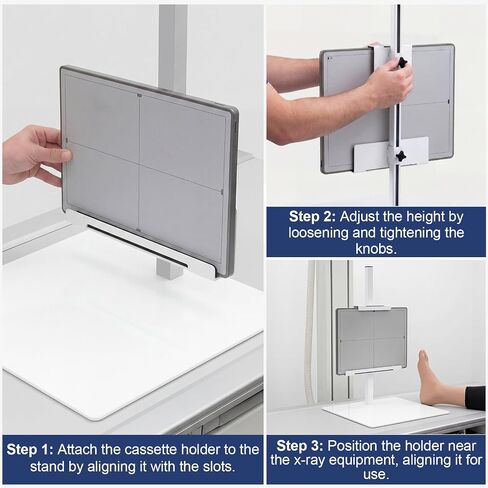 Zonon Lateral X-Ray Cassette Holder Table Top Adjustable Height DR Panel Stand for Cross-table Radiology - Fits Xray Machine Cr/dr & Grid Receptors - Heavy Duty Steel, Non-slip Clamps in Kuwait