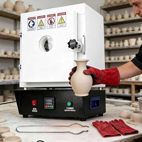 Temperature Controller Jewelry Casting Burnout Furnace Oven Kiln Machine, 1150℃ Electric Ceramic Laboratory Muffle Furnace with Observation Window, for Dewaxing Annealing Standard in Kuwait