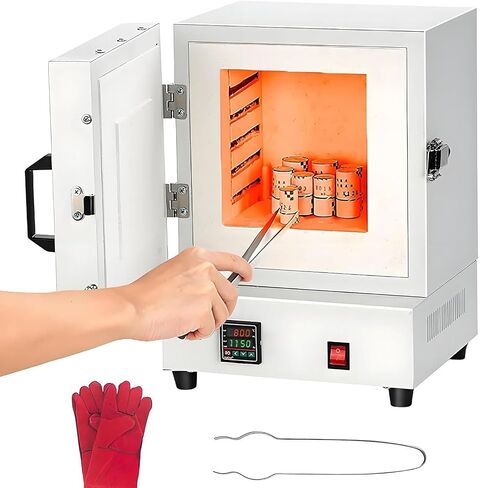 2000W Electric Sintering Furnace, Digital Display Lab Equipment, 1150℃ Melter Oven for Jewelry, Metalwork and Pottery, Tabletop Muffle Oven in Kuwait