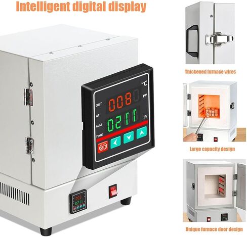 2000W Electric Sintering Furnace, Digital Display Lab Equipment, 1150℃ Melter Oven for Jewelry, Metalwork and Pottery, Tabletop Muffle Oven in Kuwait