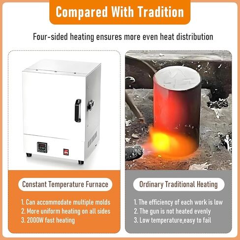 2000W Electric Sintering Furnace, Digital Display Lab Equipment, 1150℃ Melter Oven for Jewelry, Metalwork and Pottery, Tabletop Muffle Oven in Kuwait