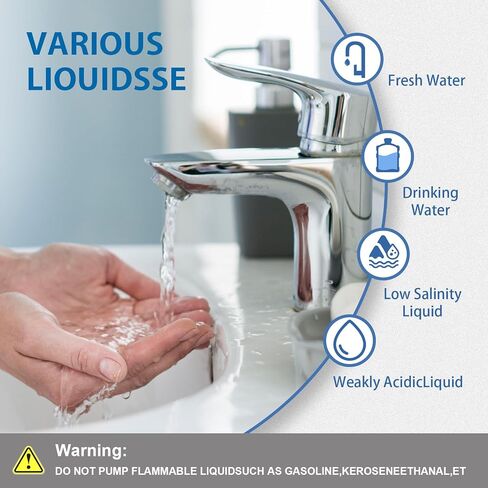 مضخة معززة لضغط المياه من WASSERMANN 115 فولت تيار متردد 5.0GPM 60PSI، مضخة مياه ذاتية الفتح مع مفتاح ضغط للمطبخ والحمام البحري وحديقة اليخوت in Kuwait