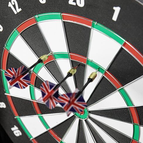 مجموعة خزانة DMI Americana Dartboard مع لوح رمي السهام الورقي مقاس 18 بوصة، ولعبة بيسبول ذات وجهين، وسجل كريكيت مدمج، وسهام، وطباشير وأدوات تثبيت - لمسة نهائية سوداء كلاسيكية in Kuwait