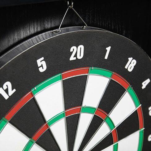 مجموعة خزانة DMI Americana Dartboard مع لوح رمي السهام الورقي مقاس 18 بوصة، ولعبة بيسبول ذات وجهين، وسجل كريكيت مدمج، وسهام، وطباشير وأدوات تثبيت - لمسة نهائية سوداء كلاسيكية in Kuwait