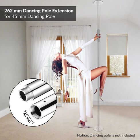 وصلة عمود الرقص الكروم AW 262 مم لملحقات عمود الرقص الاحترافي مقاس 45 مم لنادي التمارين الرياضية، فضي in Kuwait