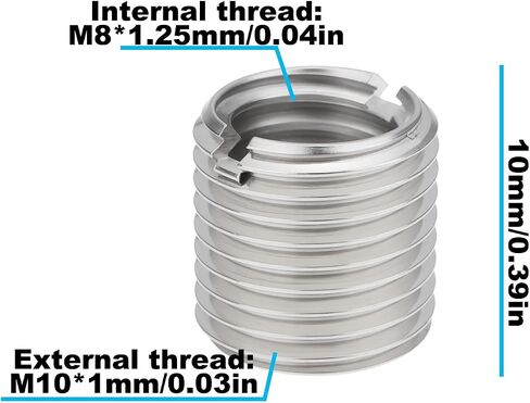 20PCS Metric M10X1.0 Male to M8X1.25 Female Thread Adapter 10mm Length Compatible with Industrial Applications in Kuwait