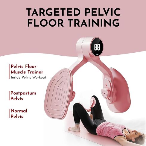 Pelvic Floor Thigh Exercise Device - Portable Kegel System Strengthening Exerciser for Men Women Inner Outer Muscle - Hip Abductor Master Trainer & Leg Workout Toner Equipment for Home Fitness in Kuwait