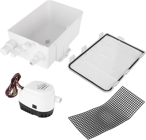 Shower Sump Pump 750GPH Automatic Float Switch Multi Inlet Ports Submersible Electric Pump for Marine Boat Yacht ABS Material 12V 24V DC (12V) in Saudi Arabia