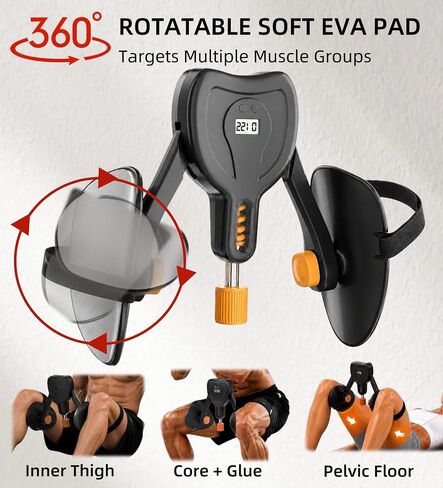 Kegel Trainer Pro for Men, 22-110LBS Adjustable Pelvic Floor Trainer Inner Thigh Exerciser, Core Trainer, Hip Trainer with EVA Pads for Home Gym Workout in Kuwait