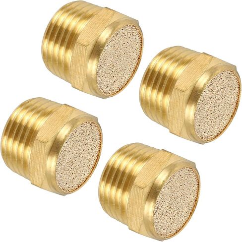 MECCANIXITY 4pcs Male Air Pneumatic Mufflers 1/2" NPT Sintered Bronze Muffler Air Fittings for Pneumatic Tool and Industrial Machinery in Kuwait