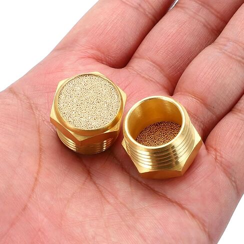 MECCANIXITY 4pcs Male Air Pneumatic Mufflers 1/2" NPT Sintered Bronze Muffler Air Fittings for Pneumatic Tool and Industrial Machinery in Kuwait