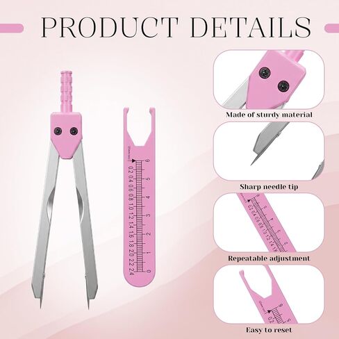 EKG Calipers with Ruler, Portable ECG Calipers Measuring Tool | Electrocardiogram Divider for Nursing, Doctors, Medical Student, Pink in Kuwait