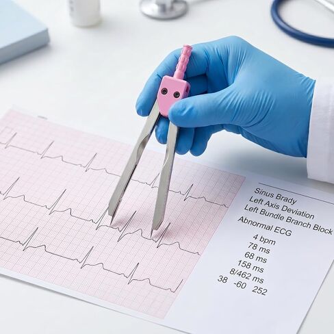EKG Calipers with Ruler, Portable ECG Calipers Measuring Tool | Electrocardiogram Divider for Nursing, Doctors, Medical Student, Pink in Kuwait