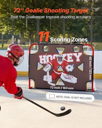 هدف إطلاق النار لحارس المرمى من VEVOR Street Hockey، هدف ممارسة هدف هوكي الجليد لمدرس الرماية، شبكة ممتازة مقاومة للتمزق مع 11 فتحة، أهداف سهلة التركيب، معدات تدريب لممارسة دقة الرماية in Kuwait