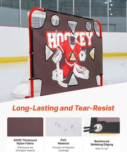 هدف إطلاق النار لحارس المرمى من VEVOR Street Hockey، هدف ممارسة هدف هوكي الجليد لمدرس الرماية، شبكة ممتازة مقاومة للتمزق مع 11 فتحة، أهداف سهلة التركيب، معدات تدريب لممارسة دقة الرماية in Kuwait