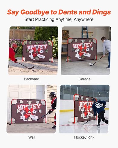 هدف إطلاق النار لحارس المرمى من VEVOR Street Hockey، هدف ممارسة هدف هوكي الجليد لمدرس الرماية، شبكة ممتازة مقاومة للتمزق مع 11 فتحة، أهداف سهلة التركيب، معدات تدريب لممارسة دقة الرماية in Kuwait