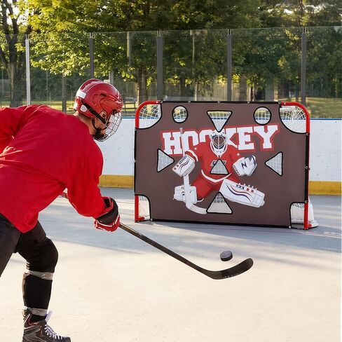 هدف إطلاق النار لحارس المرمى من VEVOR Street Hockey، هدف ممارسة هدف هوكي الجليد لمدرس الرماية، شبكة ممتازة مقاومة للتمزق مع 11 فتحة، أهداف سهلة التركيب، معدات تدريب لممارسة دقة الرماية in Kuwait