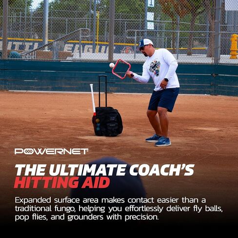 مضرب PowerNet Precision Bat، Flyball Pop Fly Groundball، مدرب البيسبول الناعم سهل الاستخدام لمساعد المدربين، استبدال مضرب Fungo، تدريب فعال لجميع المواقف in Kuwait