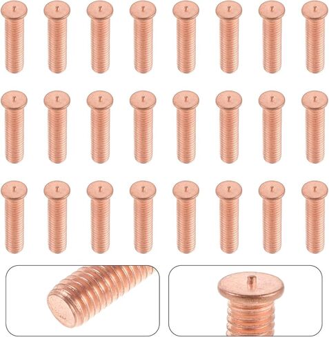 50pcs Body Panel Weld Studs with Aluminum Copper Plating for Auto Repairing and Panel Restoration, Welding Pins for Trunks and Doors, Precise Car Body Restoration Tool to Shorten in Kuwait