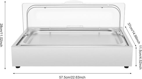 Ice Food Serving Display Tray for Party, Buffet Cold Serving Cooler Platter with Ice Box, Large Stainless Steel Chilled Food Display Container for Salad Sushi Shrimp, 1.59 Gal in Kuwait