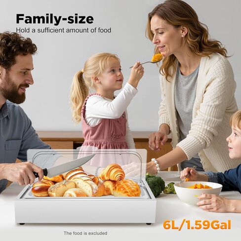 Ice Food Serving Display Tray for Party, Buffet Cold Serving Cooler Platter with Ice Box, Large Stainless Steel Chilled Food Display Container for Salad Sushi Shrimp, 1.59 Gal in Kuwait