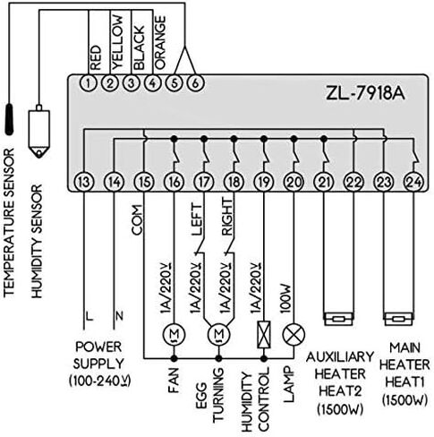 ZL-7918A، التيار المتناوب 100-240 فولت متعدد الوظائف جهاز التحكم بدرجة الحرارة والرطوبة الأوتوماتيكي، جهاز تحكم بحاضنة البيض أفضل من XM-18 in Kuwait