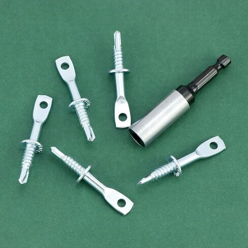 QWORK 100 Pcs 2 Inch Eye Lag Self-Tapping Screws with 2-5/8" Driver, Eye Lag Wood Screws, Attaching Hanger Wire to Joists Eye Bolts, for Accommodates Jack Chain Ceiling Wire in Kuwait
