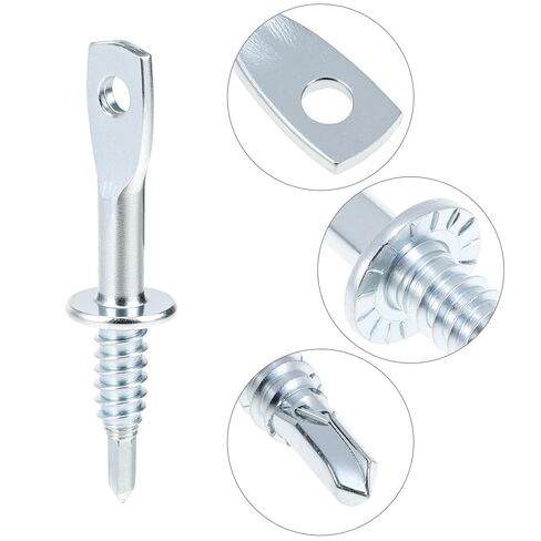 QWORK 100 Pcs 2 Inch Eye Lag Self-Tapping Screws with 2-5/8" Driver, Eye Lag Wood Screws, Attaching Hanger Wire to Joists Eye Bolts, for Accommodates Jack Chain Ceiling Wire in Kuwait