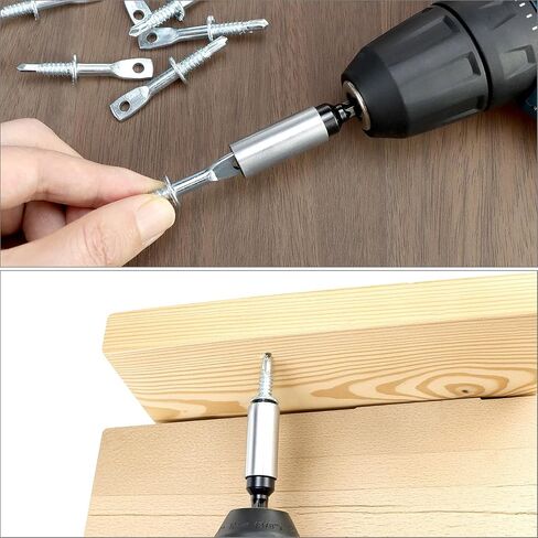 QWORK 100 Pcs 2 Inch Eye Lag Self-Tapping Screws with 2-5/8" Driver, Eye Lag Wood Screws, Attaching Hanger Wire to Joists Eye Bolts, for Accommodates Jack Chain Ceiling Wire in Kuwait