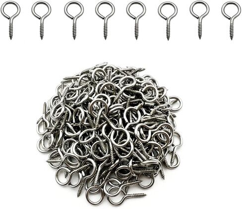 Screw Eye Pins (304) Stainless Steel 20mm Eyelet Hook for Jewelry Small Screws Hooks Ring 200 Pcs in Kuwait